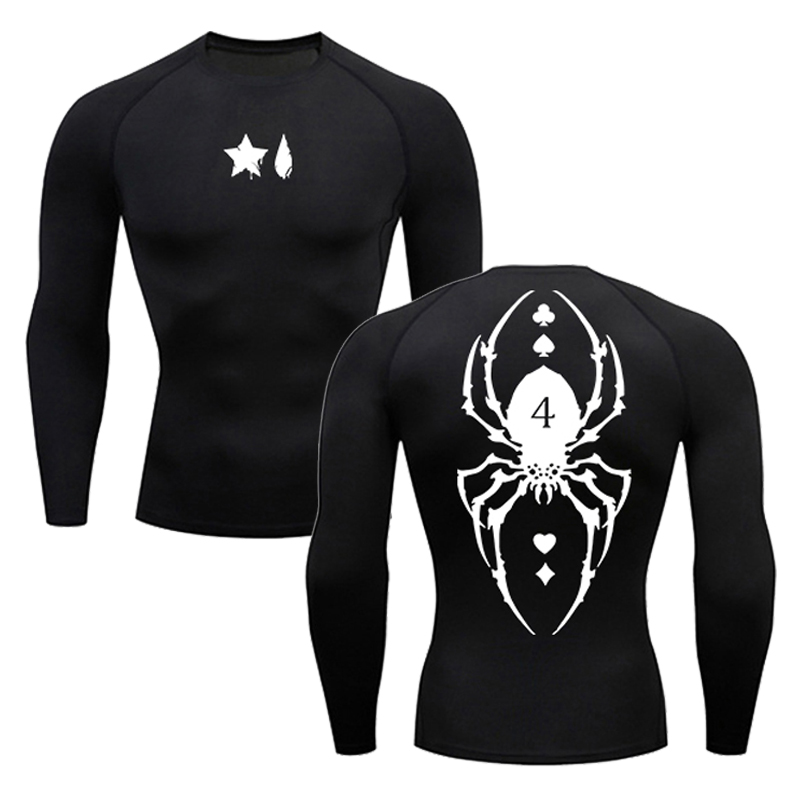 Spider Print Compression Shirt - Base Layer Top ulasan dan harga