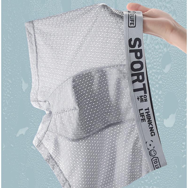 5PCS Men's Ice Silk Mesh Boxer - Mesh Sport Boxer ulasan dan harga
