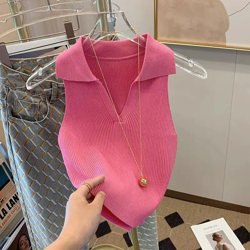 Women's Rose Ribbed Knit Tank  - Tank Top Ribbed ulasan dan harga