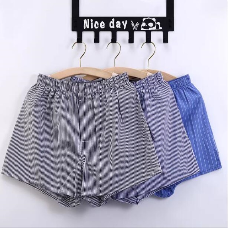 3 pc/lot M-3XL Classic Plaid M - Boxer Brief Pack Cotton ulasan dan harga