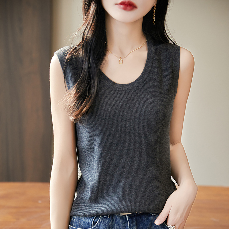 WinvyNee Women Deep Crew Neck  - Tank Top Ribbed ulasan dan harga