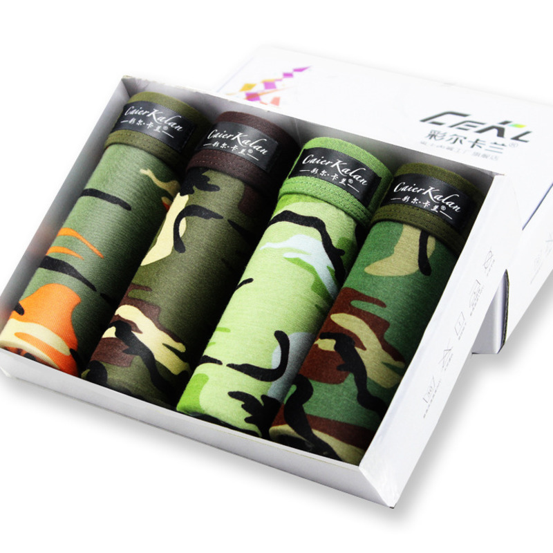 4pcs/lot Camouflage Boxer Men  - Multi Pack Underwear ulasan dan harga